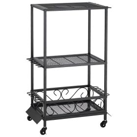 VEVOR Fishing Rod Holder for 10-Rods, Mobile Fishing Pole Rack Cart with Wheels, Fish Gear Equipment Organizer for Garage Home Indoor Use